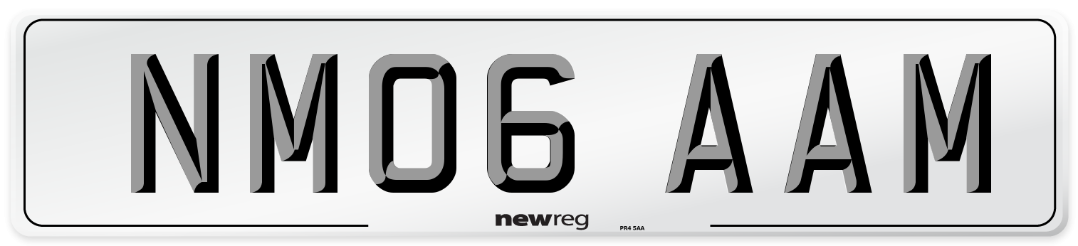 NM06 AAM Number Plate from New Reg